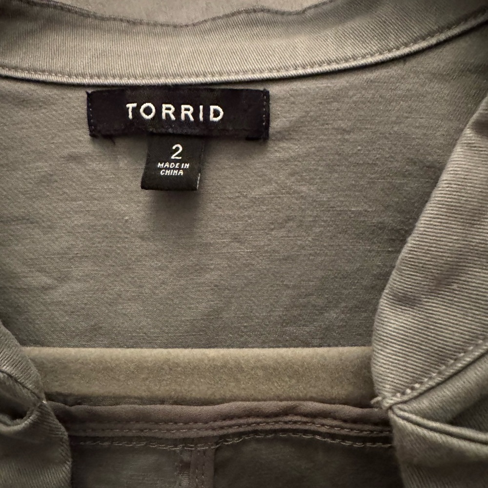 Torrid Gray Peplum Military Jacket - Picture 4 of 4